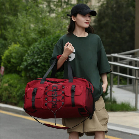 20-35l nylon large capacity travel duffel bag with multiple pockets - product image