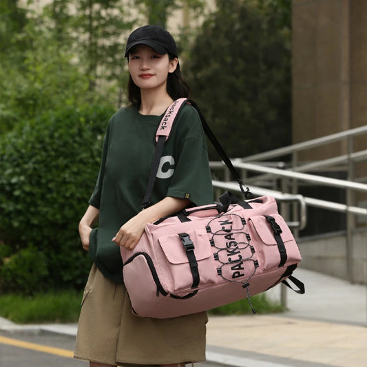 20-35l nylon large capacity travel duffel bag with multiple pockets - product image