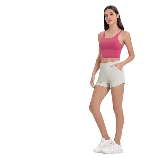 High elastic breathable knit nylon fitness casual shorts - product image