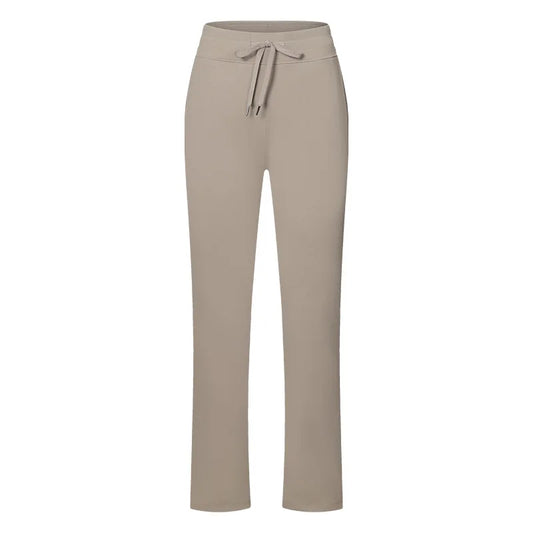Nylon spandex womens tummy control straight casual running pants drawstring pocket - product image