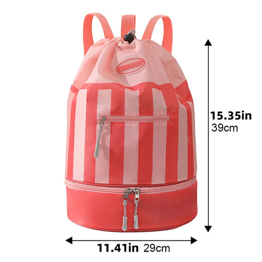 Outdoor swimming gym fitness backpack with dry wet separation and shoe pocket - product image