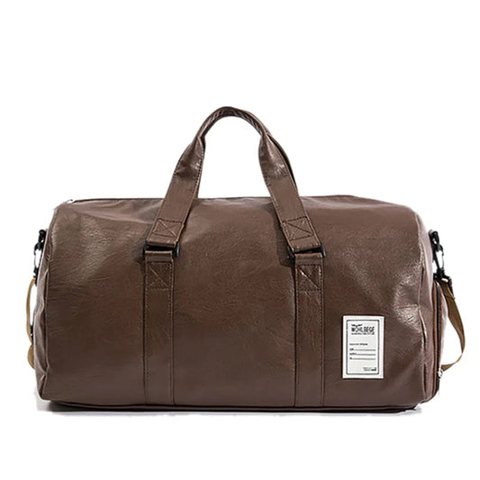 Pu leather waterproof gym bag with independent shoe pocket and multi-compartment design - product image
