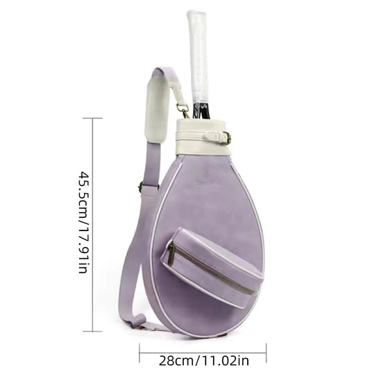 Pu tennis shoulder bag for 2 rackets with adjustable strap and multiple compartments - product image