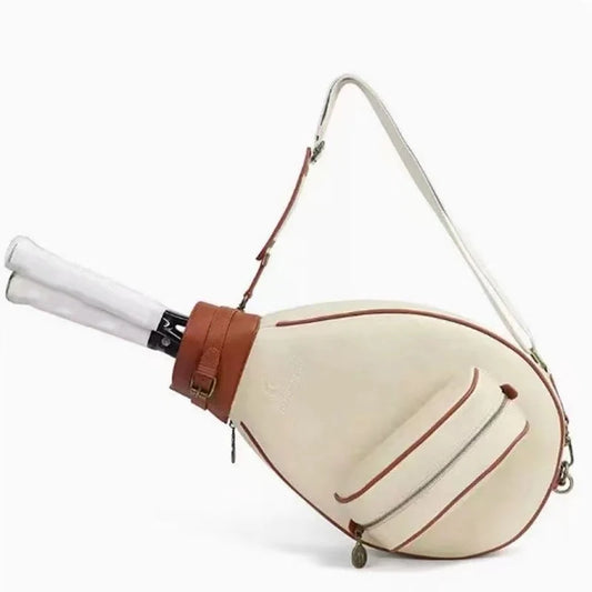 Pu tennis shoulder bag for 2 rackets with adjustable strap and multiple compartments - product image