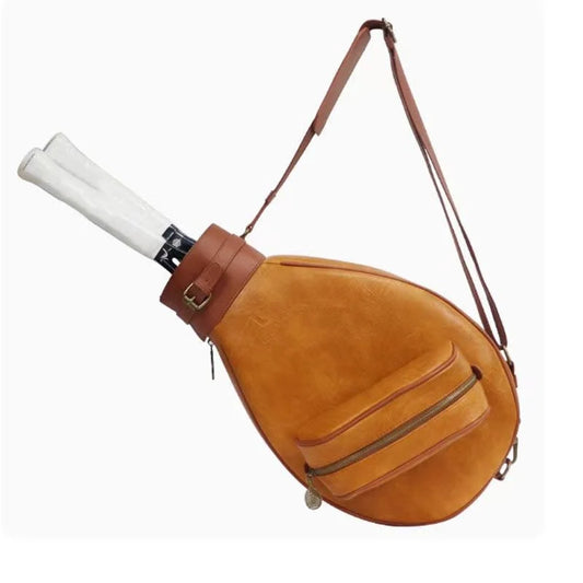 Pu tennis shoulder bag for 2 rackets with adjustable strap and multiple compartments - product image