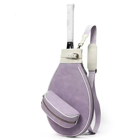 Pu tennis shoulder bag for 2 rackets with adjustable strap and multiple compartments - product image