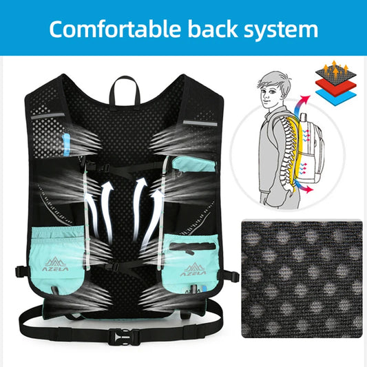 Running hydrating vest backpack with quick drinking system breathable nylon - product image