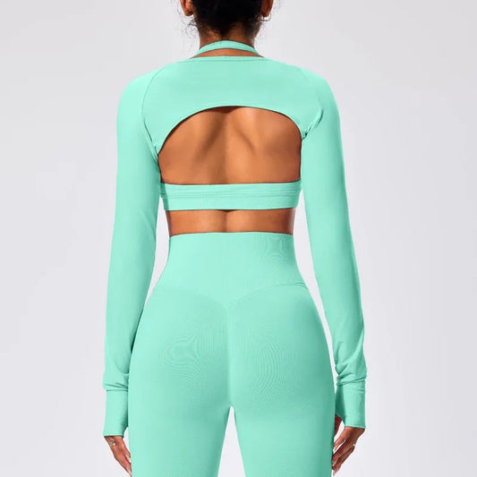 Spandex nylon seamless knit women's open front workout ballet shrug bolero - product image