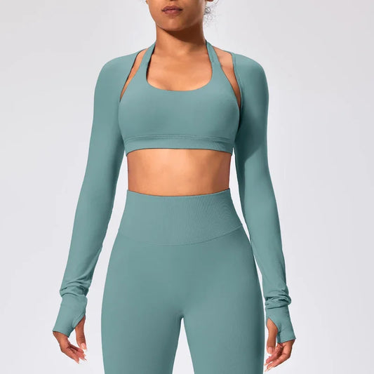 Spandex nylon seamless knit women's open front workout ballet shrug bolero - product image