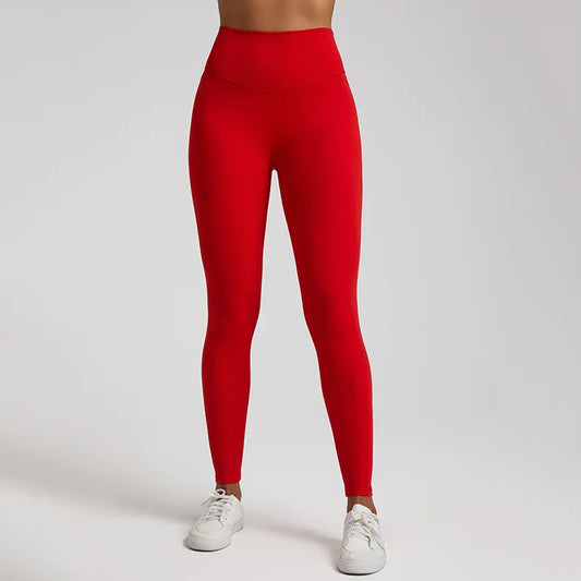 Super cloud high waist nylon spandex 4-way stretch yoga leggings with v shape back - product image